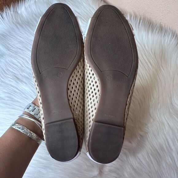 French Sole FS/NY Waffle Perforated Leather Buckle Ballet Flats Size 9.5 - Picture 6 of 10